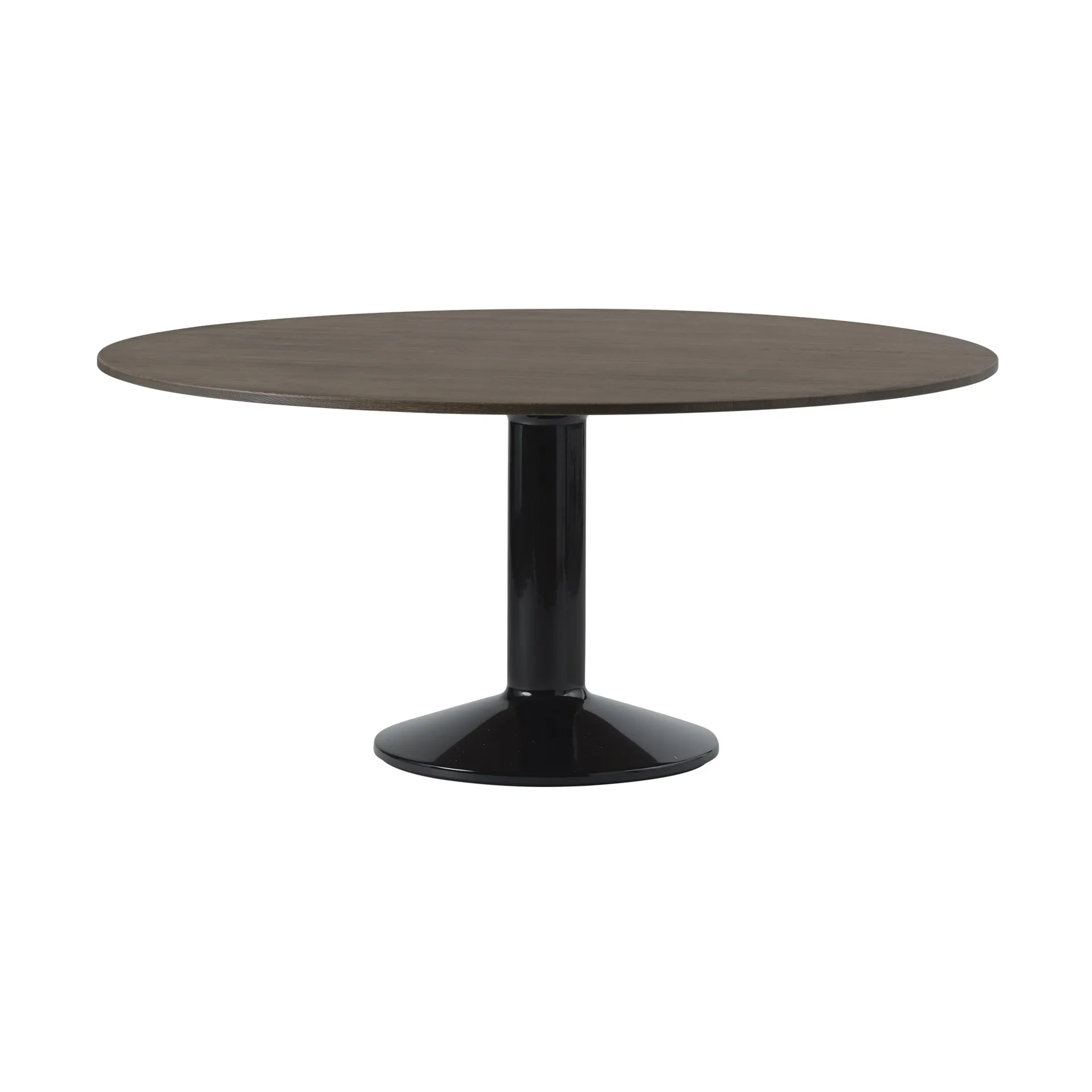 Midst pelarbord Ø160 cm, Dark Oiled Oak-Black Muuto