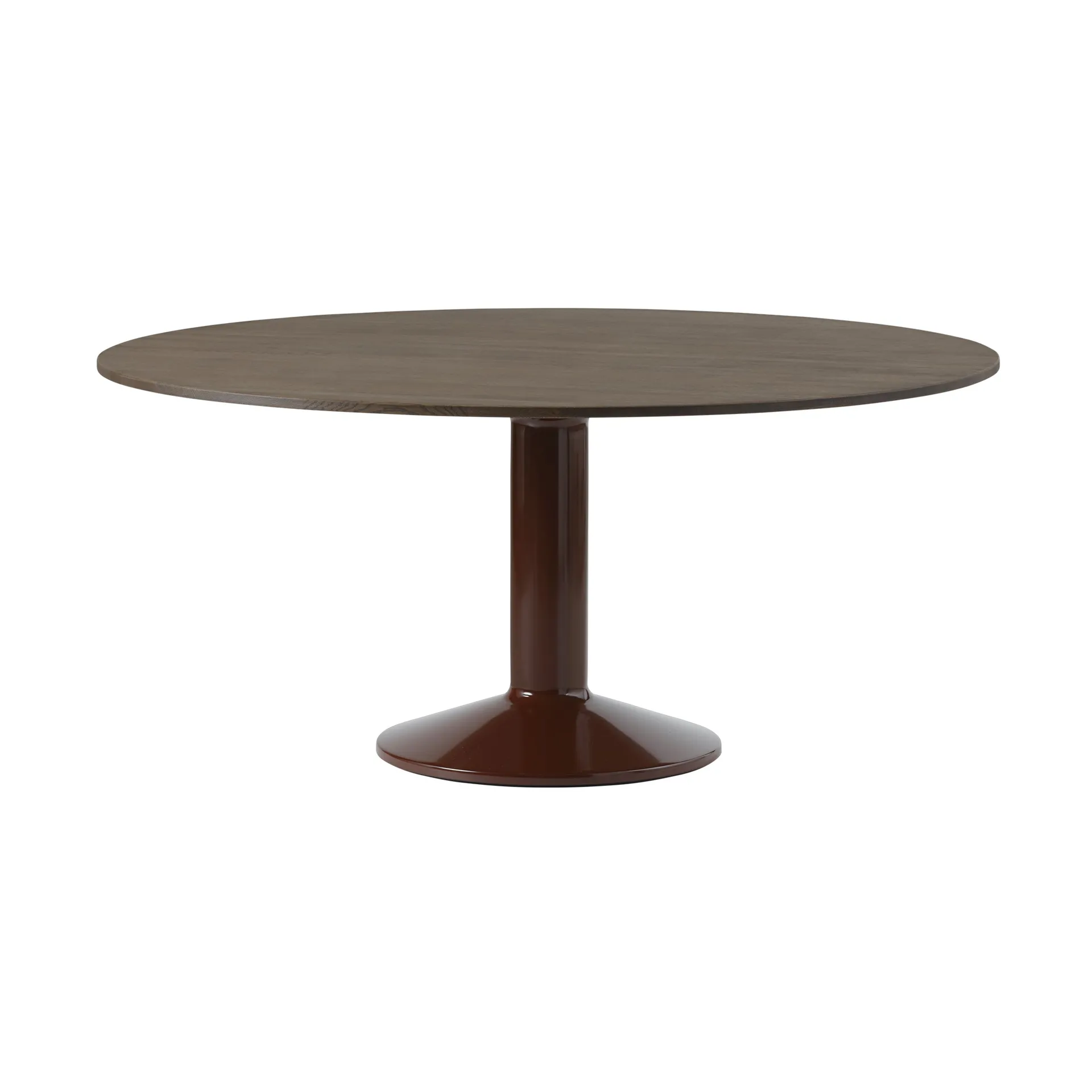 Midst pelarbord Ø160 cm, Dark Oiled Oak-Dark Red Muuto
