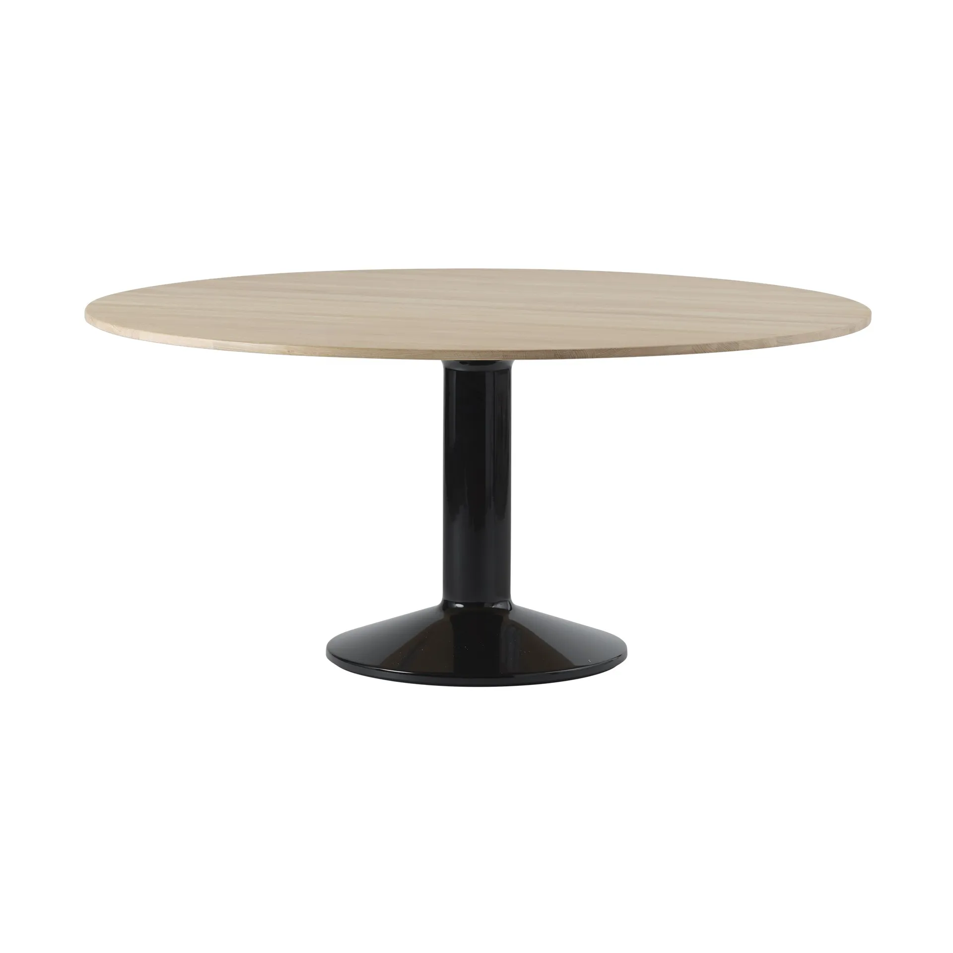 Midst pelarbord Ø160 cm, Oiled Oak-Black Muuto