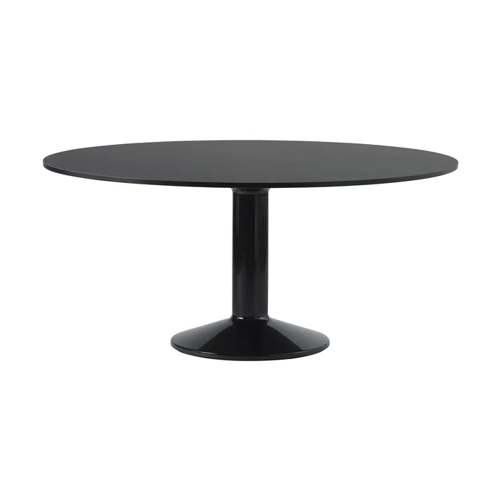 Midst pelarbord - Black linoleum-black, Ø160 cm - Muuto
