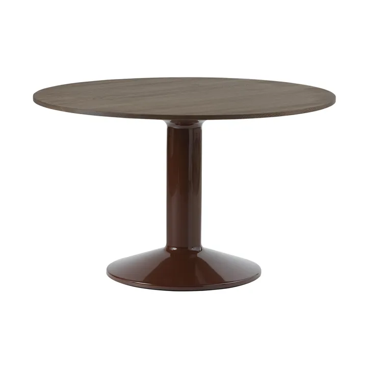 Midst pelarbord - Dark oiled oak-dark red, Ø120 cm - Muuto