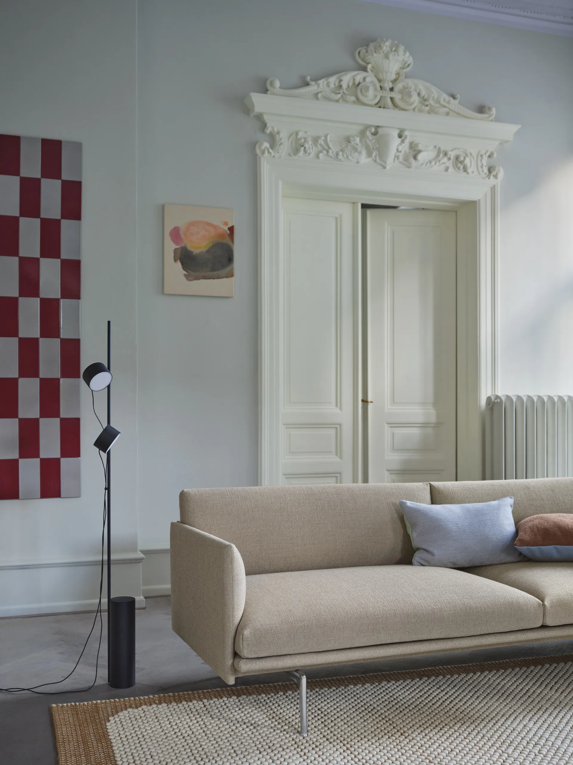 Mingle kudde 35x55 cm, Copper Brown-Light Blue Muuto