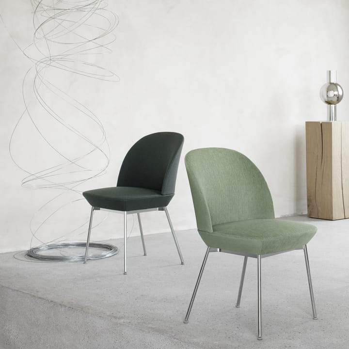 Oslo sidostol kromade ben, Twill Weave 990 Muuto