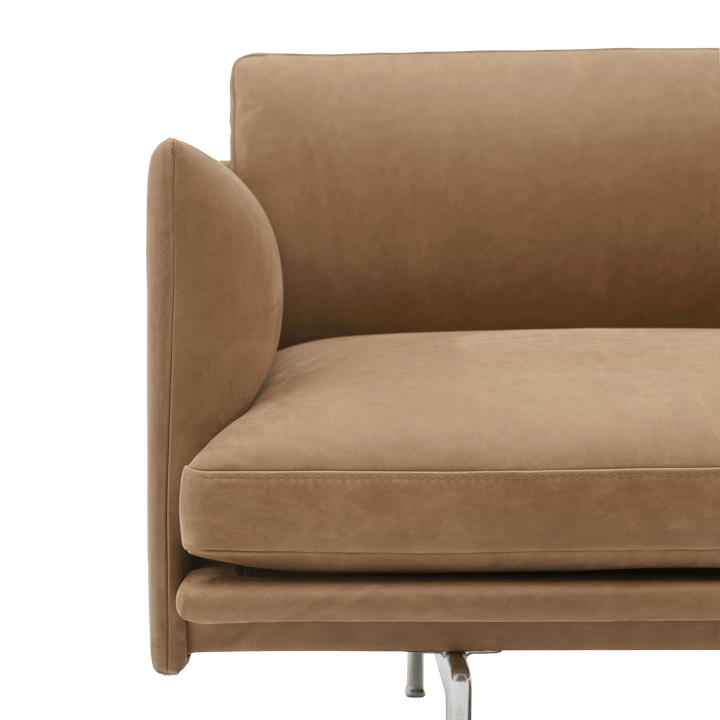 Outline 3,5-sits soffa polished alu, Grace leather Camel Muuto