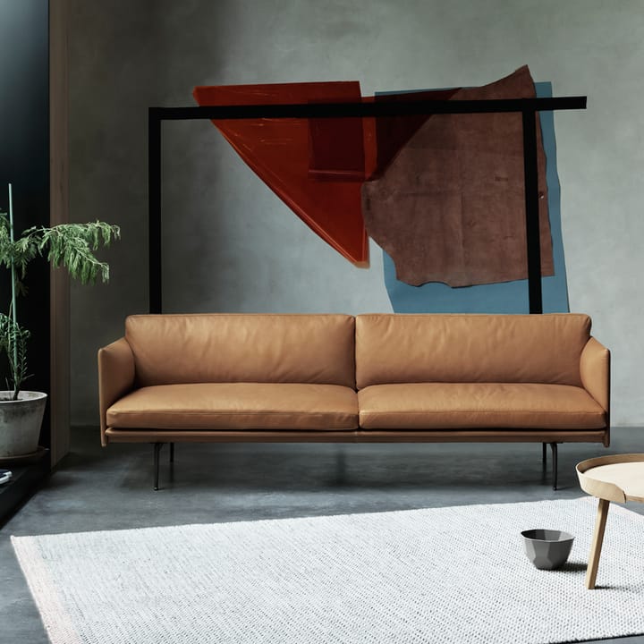 Outline soffa 2-sits, Fiord 151 grey-Black Muuto