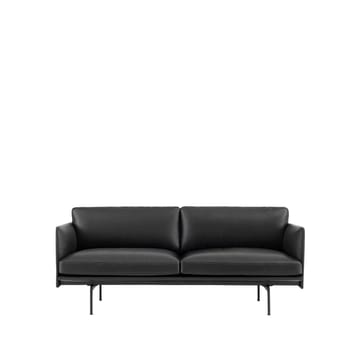 Outline soffa 2-sits - Refine leather black-Black - Muuto
