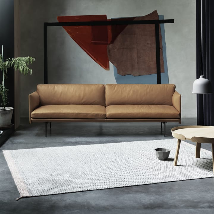 Outline soffa 3-sits läder, Cognac-svarta ben Muuto