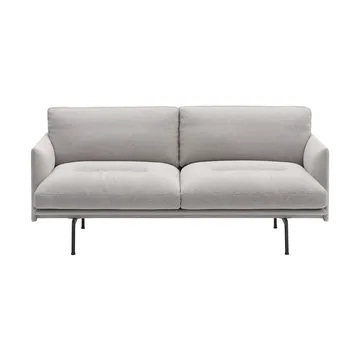 Outline Soft soffa - Clay 12-svarta ben, 2-sits - Muuto