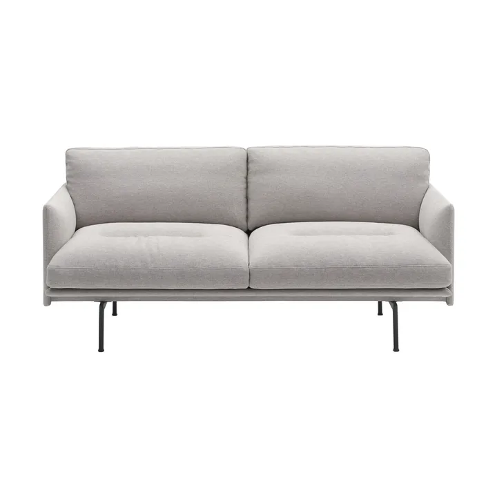 Outline Soft soffa - Clay 12-svarta ben, 2-sits - Muuto