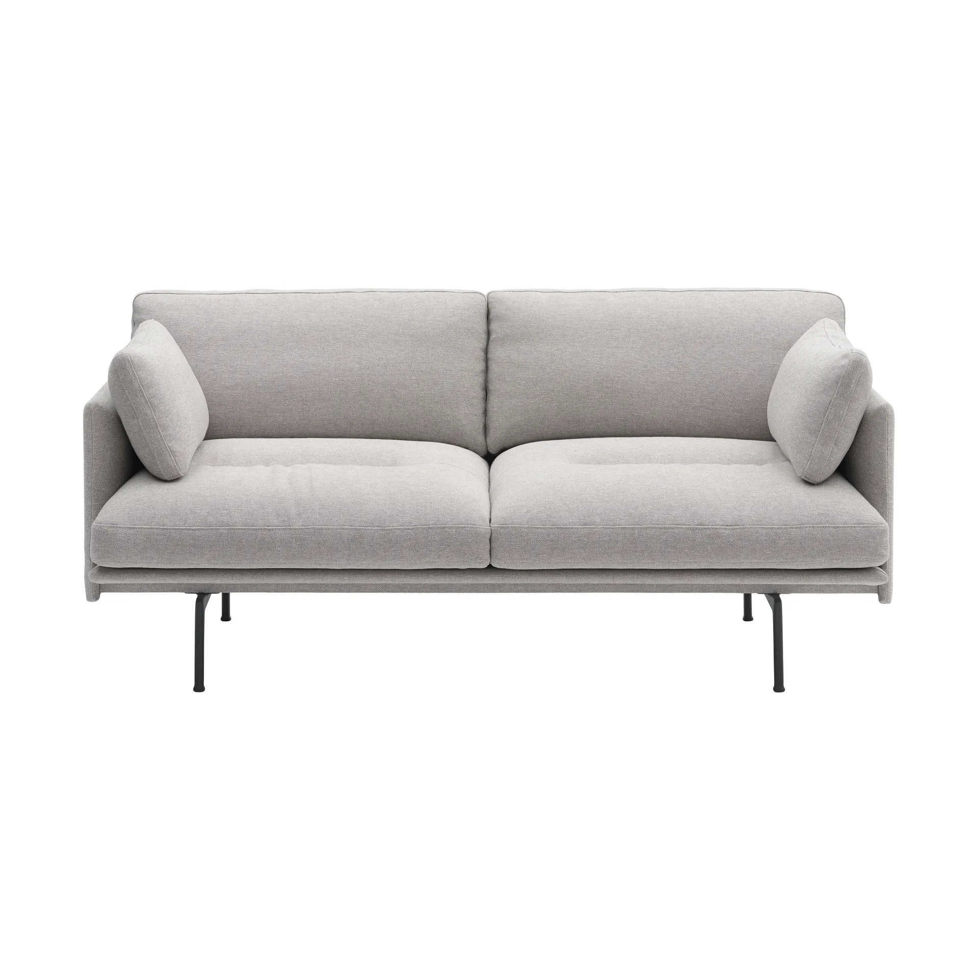 Outline Soft soffa, Clay 12-svarta ben, 2-sits Muuto