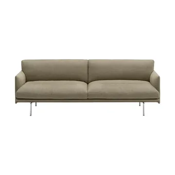 Outline Soft soffa - Clay 15-aluminiumben, 3-sits - Muuto