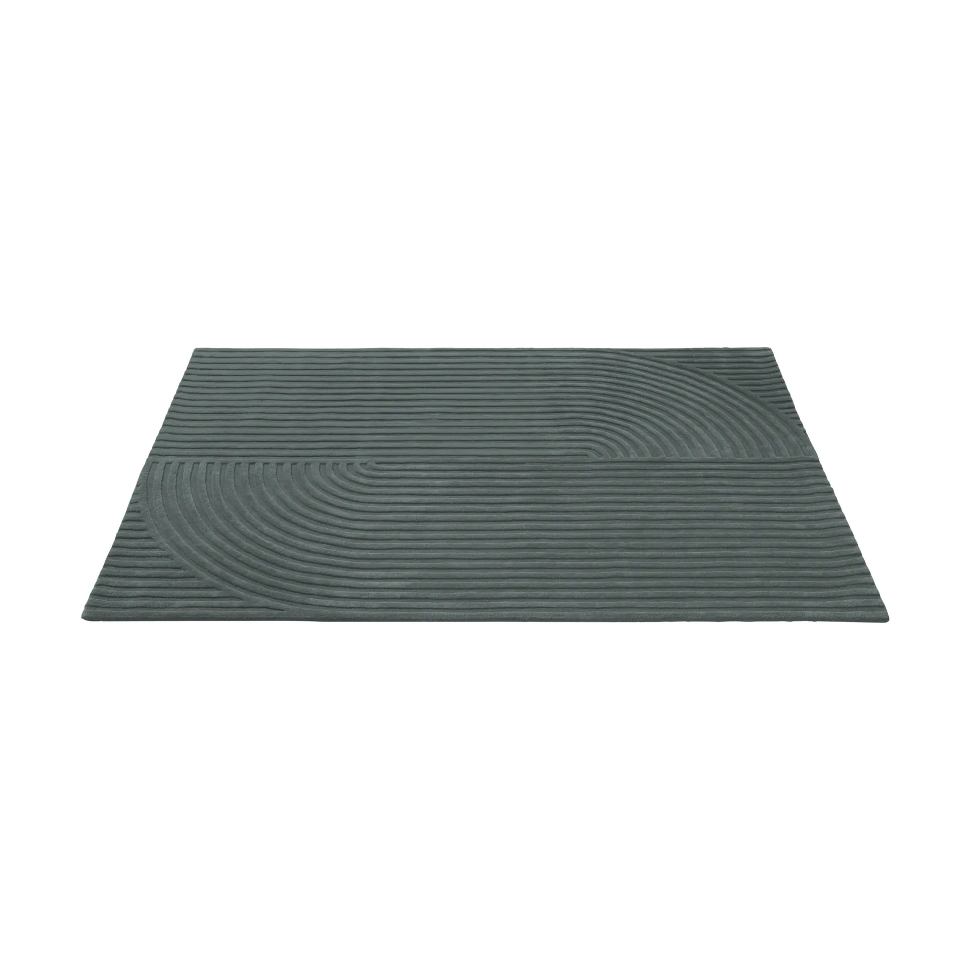 Relevo Rug Quattro ullmatta, Dark green, 170x240 cm Muuto
