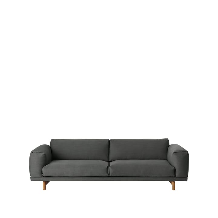 Rest soffa - 3-sits tyg remix 163 grey, ekben  - Muuto