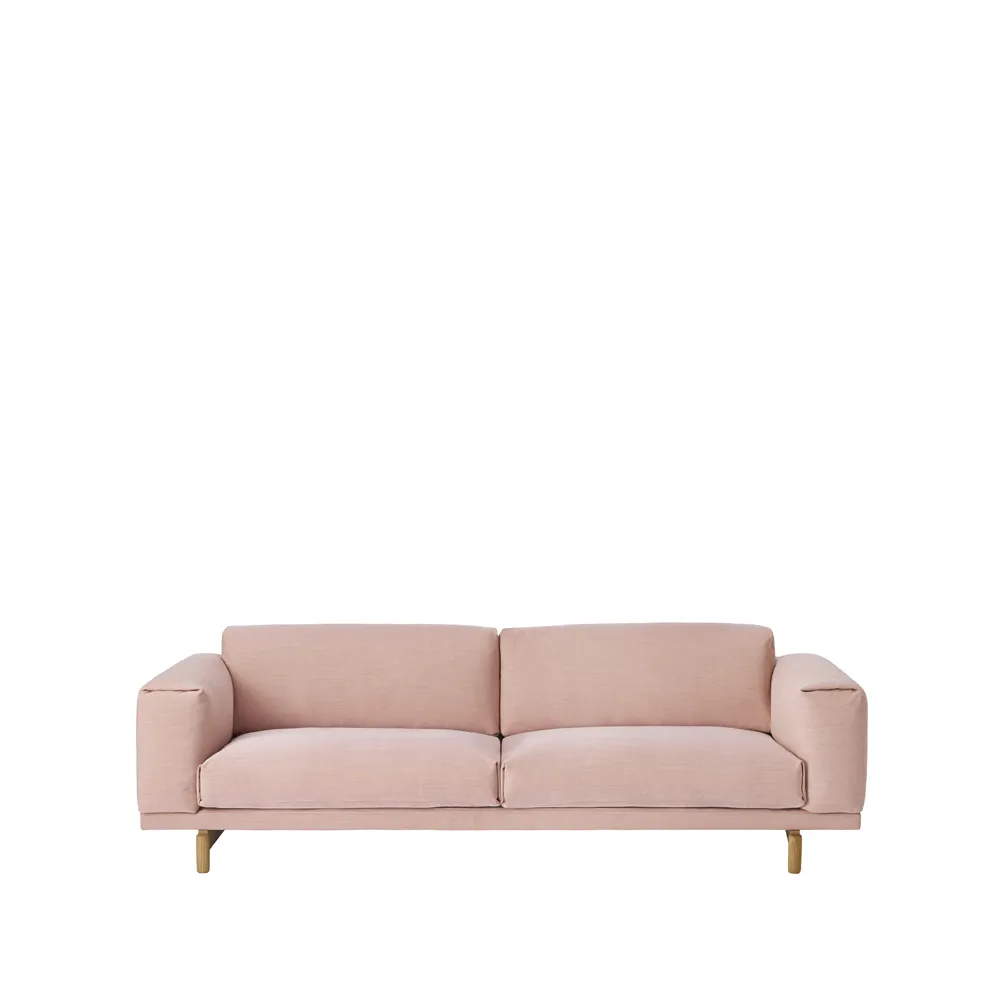 Rest soffa, 3-sits tyg steelcut trio 515 rose, ekben Muuto