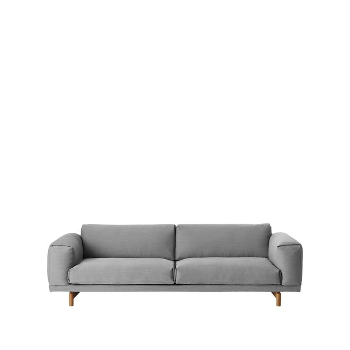 Rest soffa - 3-sits tyg steelcut trio ii 133 light grey, ekben  - Muuto