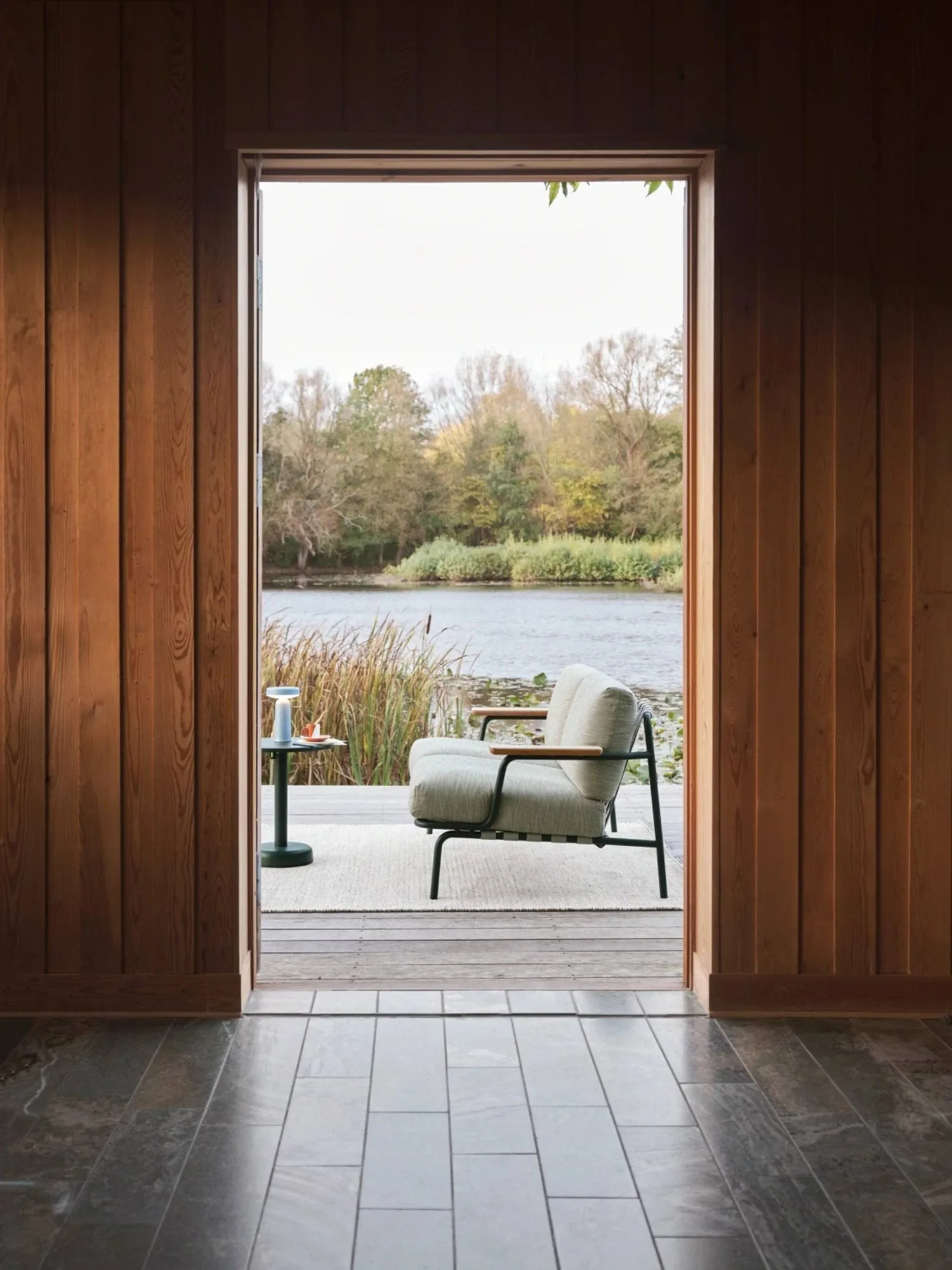 Settle 2-sits soffa, Ribbed Weave 2 Dark green Muuto