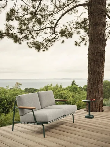 Settle 2-sits soffa - Ribbed Weave 2 Dark green - Muuto