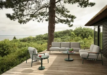 Settle 3-sits soffa - Ribbed Weave 2 Dark green - Muuto