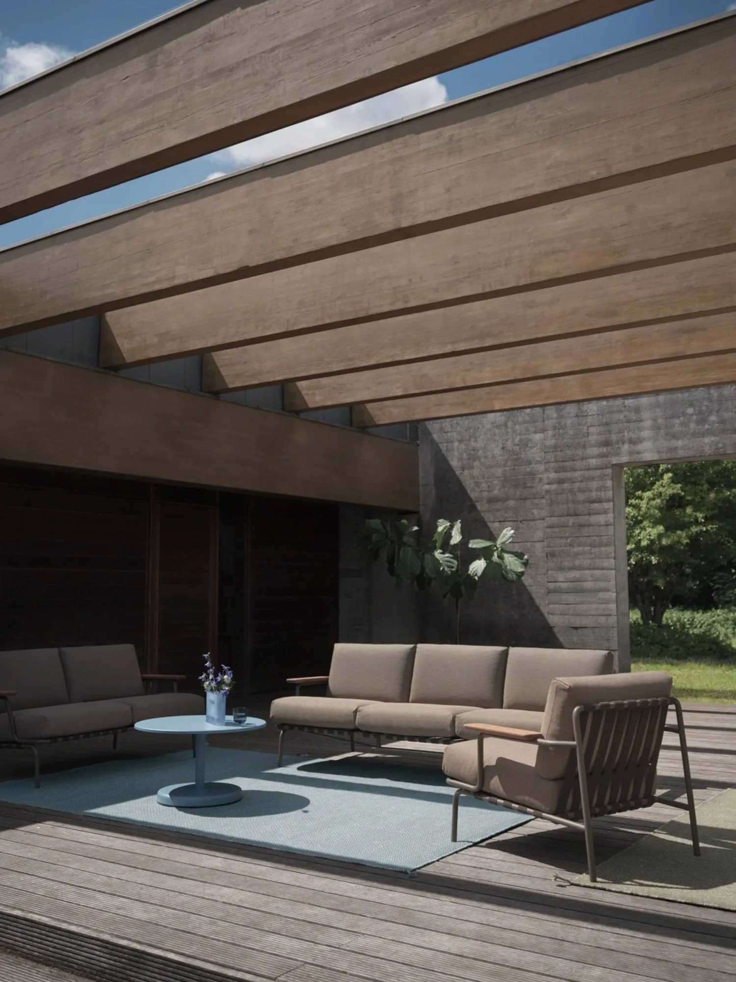 Settle 3-sits soffa, Ribbed Weave 5 Taupe Muuto