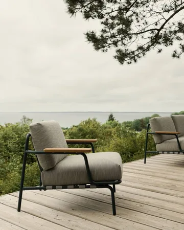 Settle Lounge Chair loungefåtölj - Ribbed Weave 2 Dark green - Muuto
