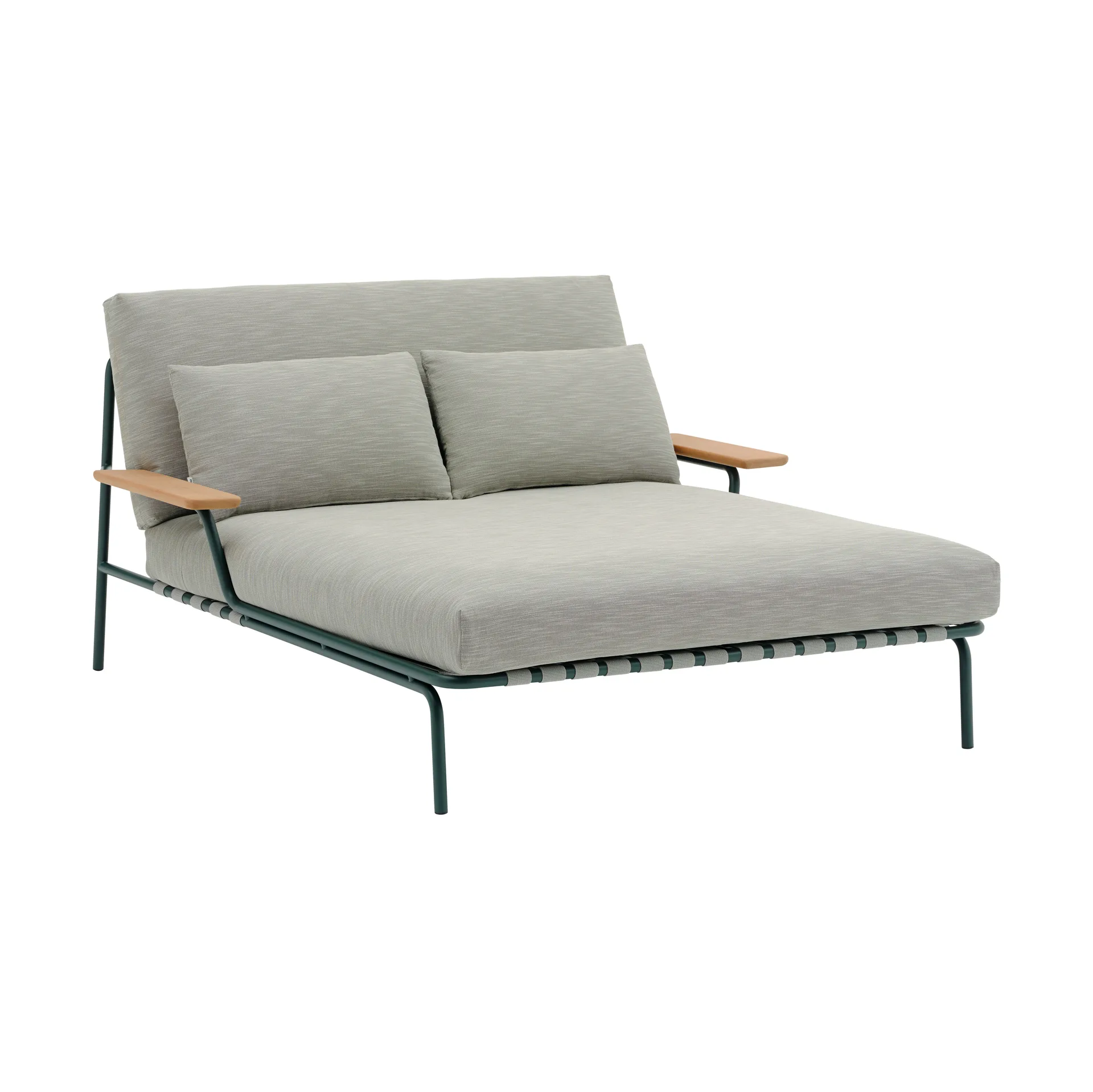 Settle loungesäng, Ribbed Weave 2-dark green, med armstöd Muuto