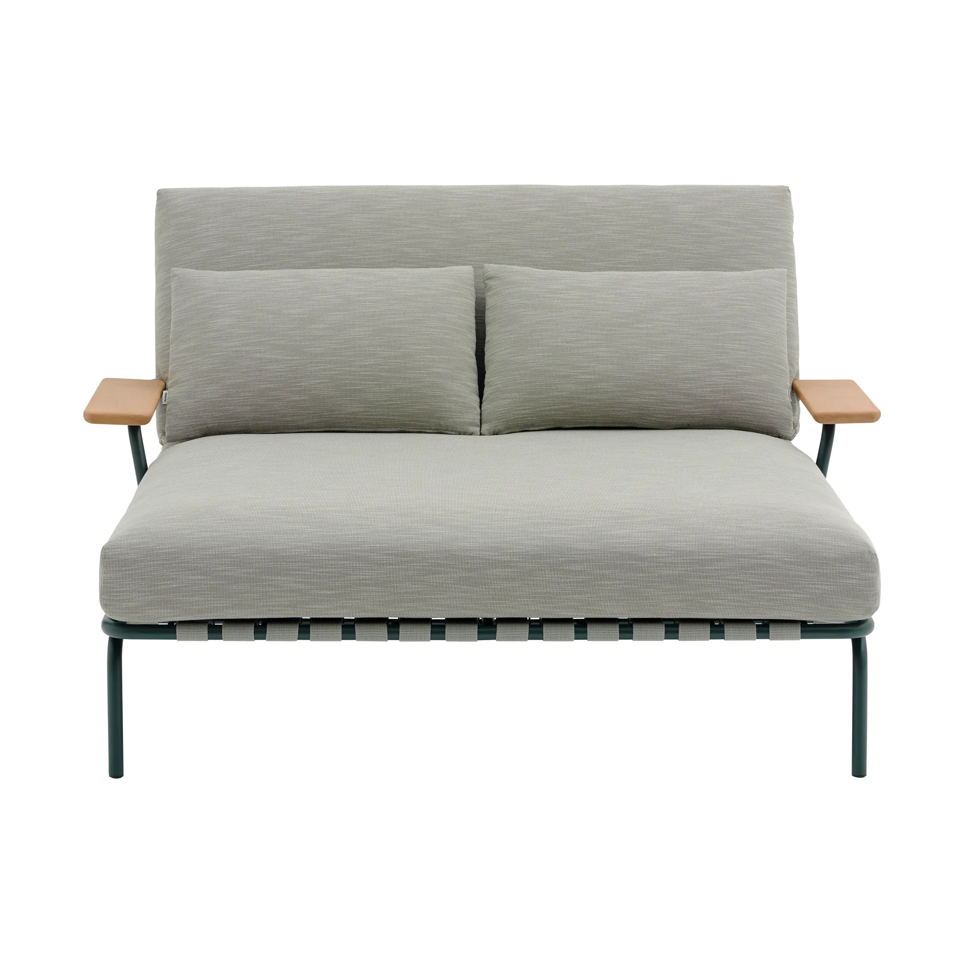 Settle loungesäng, Ribbed Weave 2-dark green, med armstöd Muuto
