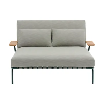 Settle loungesäng - Ribbed Weave 2-dark green, med armstöd - Muuto