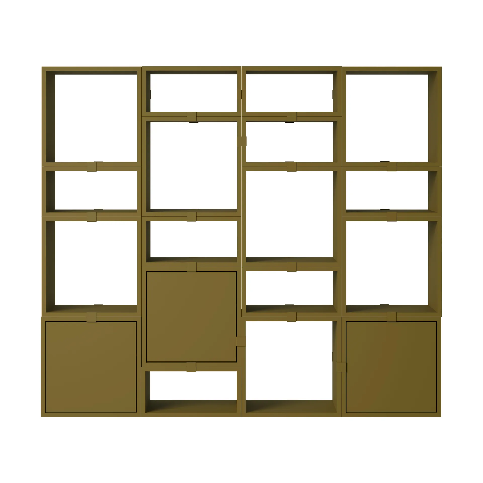 Stacked förvaringssystem bokhylla konfiguration 4, Brown green Muuto