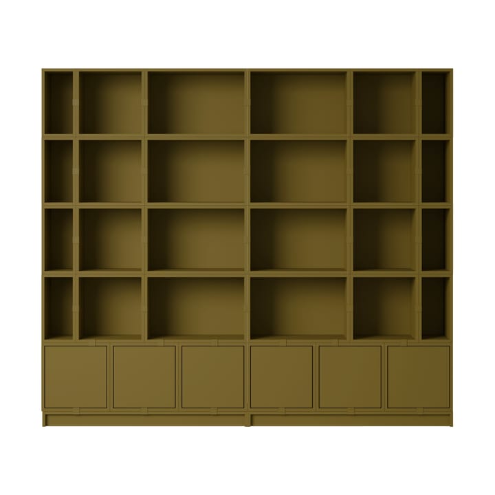 Stacked förvaringssystem Bookcase Configuration 1 - Brown Green - Muuto
