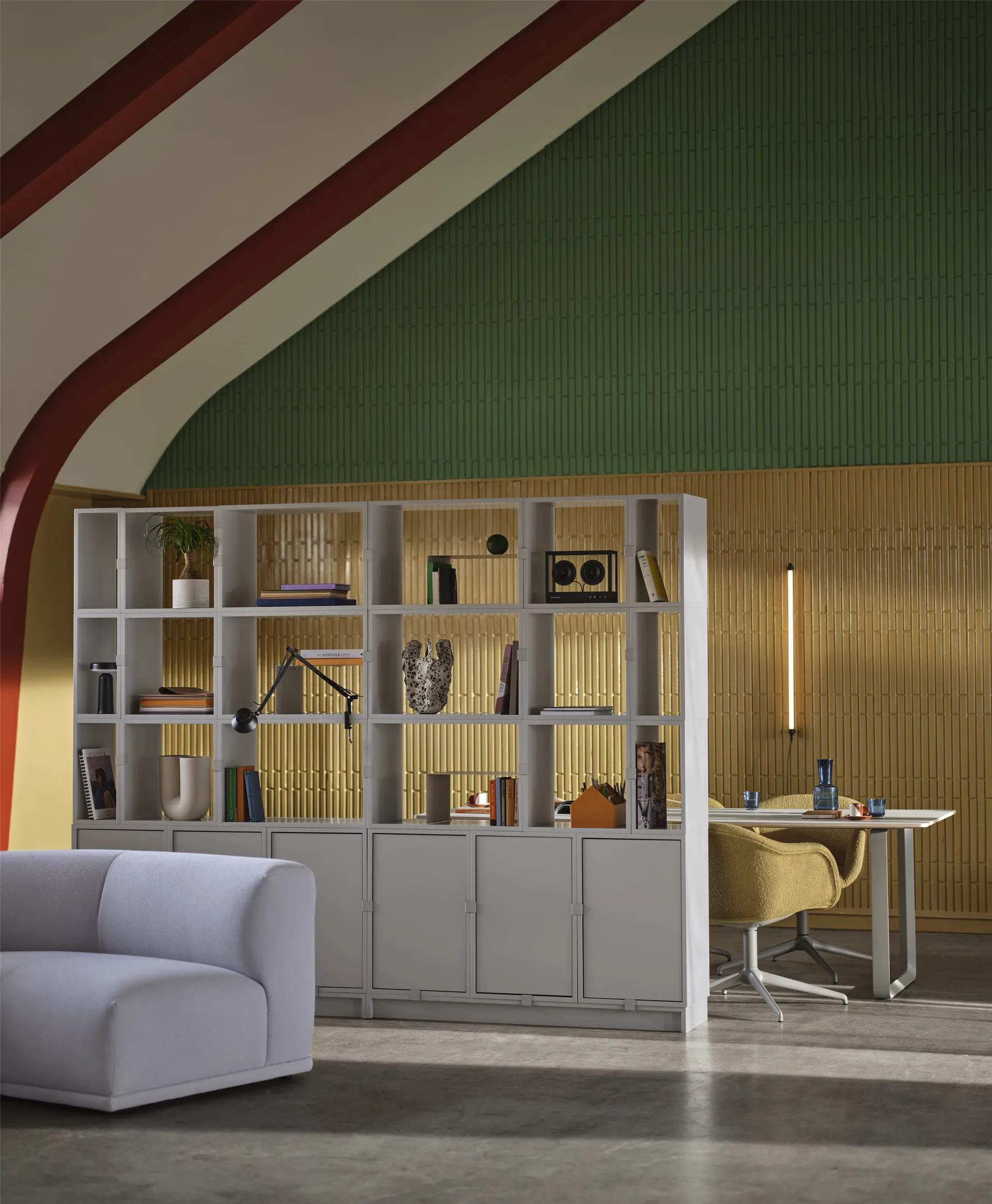 Stacked förvaringssystem kontor konfiguration 2, Grey Muuto