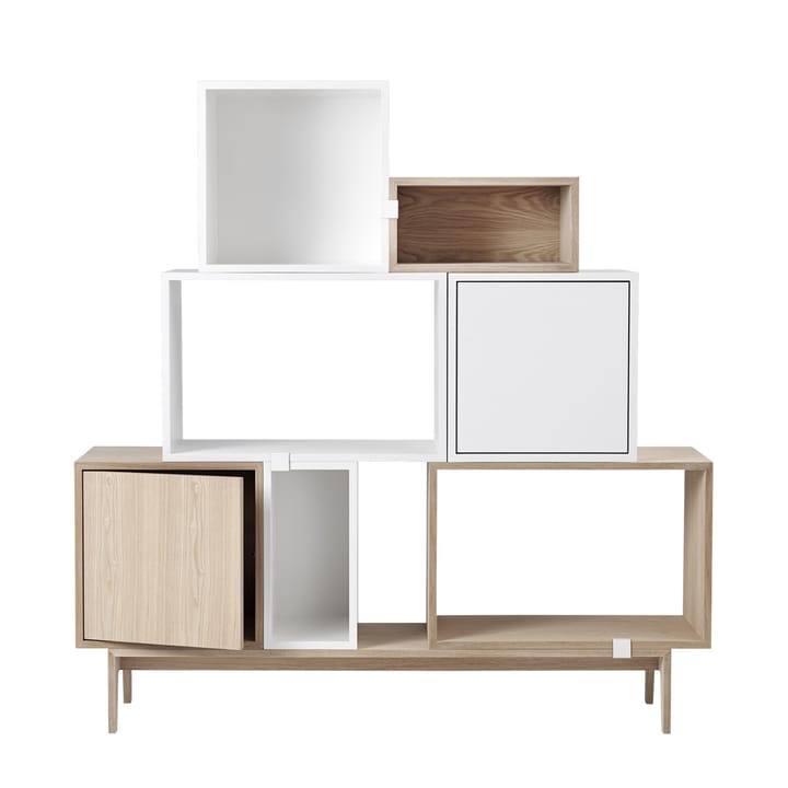 Stacked förvaringssystem med dörr medium, White Muuto