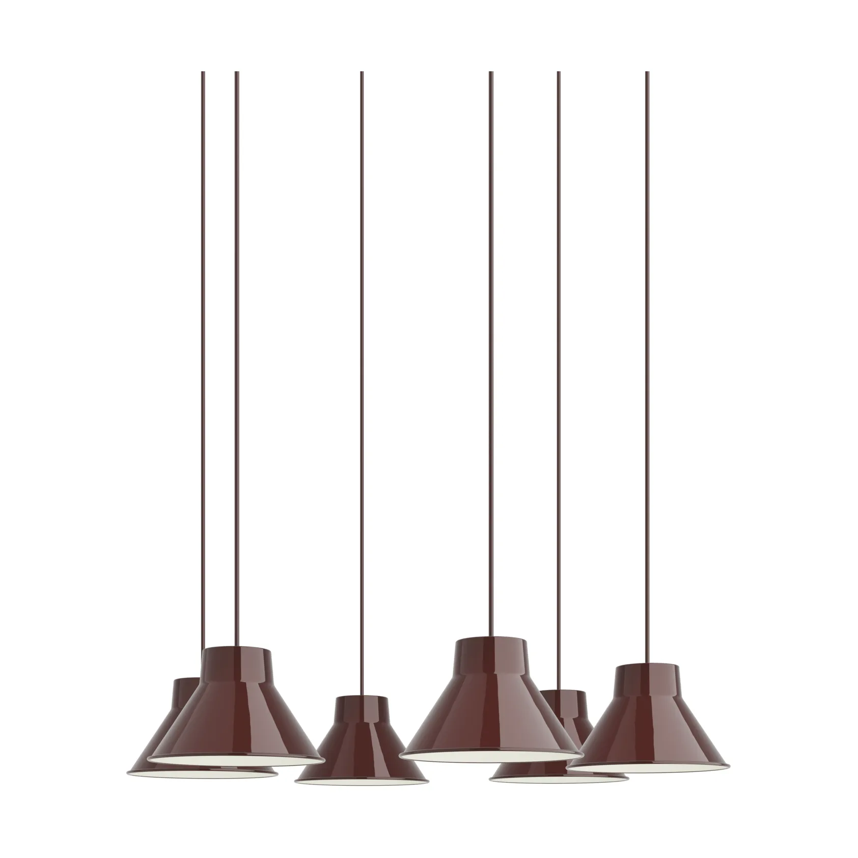 Top Pendant Cluster 6 pendel, Deep red, Ø21 cm Muuto