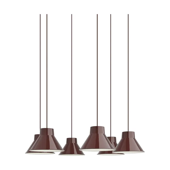 Top Pendant Cluster 6 pendel - Deep red, Ø21 cm - Muuto