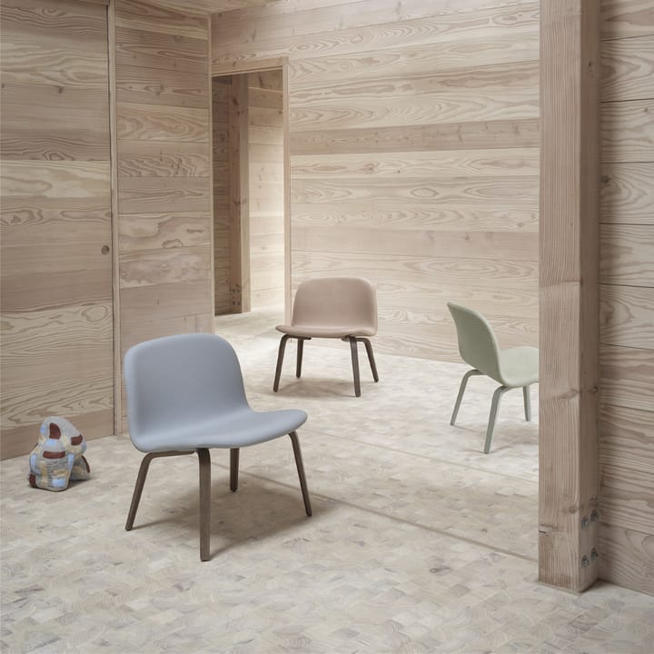 Visu loungefåtölj klädd stol, Steelcut 120-Brown stained oak Muuto