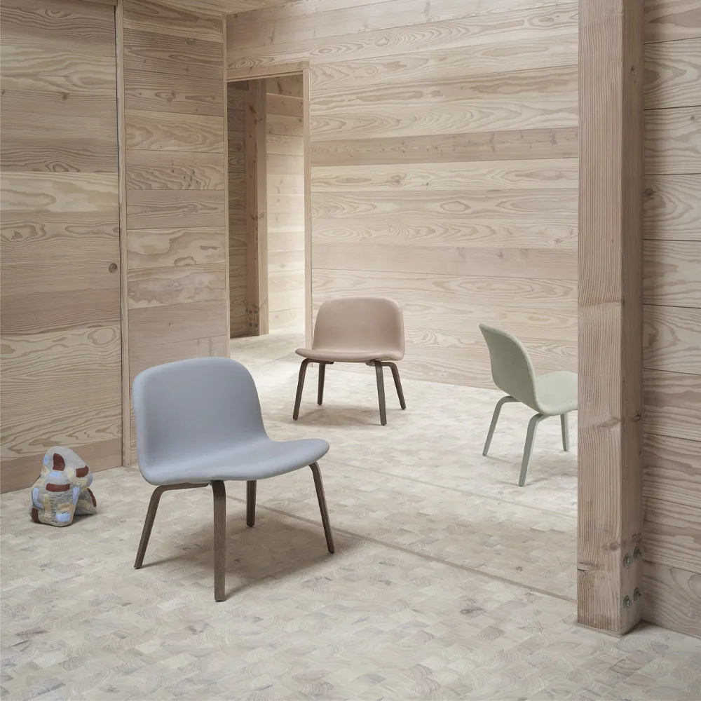 Visu loungefåtölj klädd stol, Steelcut trio 515-Oak Muuto