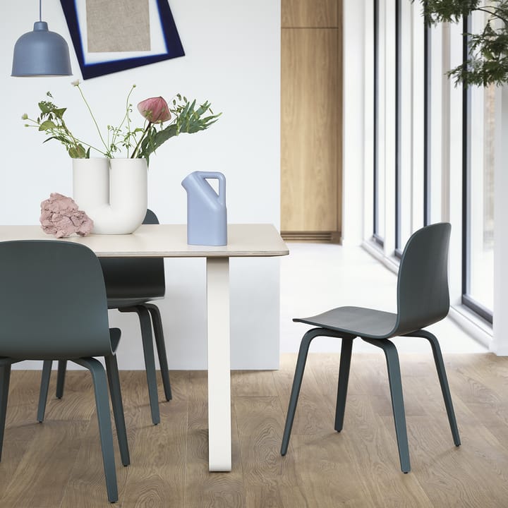 Visu stol träbas, Dark green Muuto