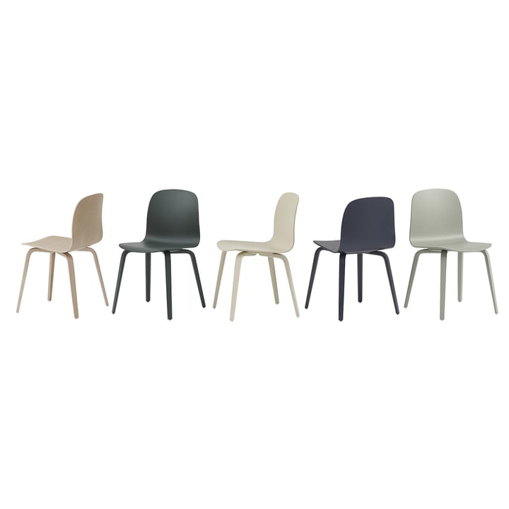 Visu stol träbas, Dark green Muuto