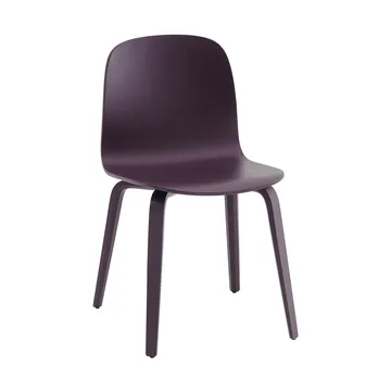 Visu stol träbas - Dark plum - Muuto