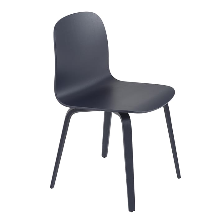 Visu stol träbas - Midnight blue - Muuto