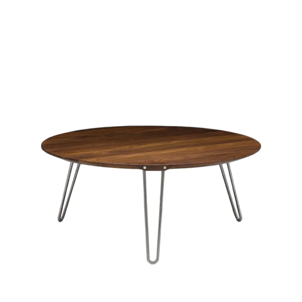 AK 1850 soffbord, valnöt, högt, ben rostfritt stål Naver Collection