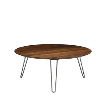 AK 1850 soffbord - valnöt, högt, ben rostfritt stål - Naver Collection