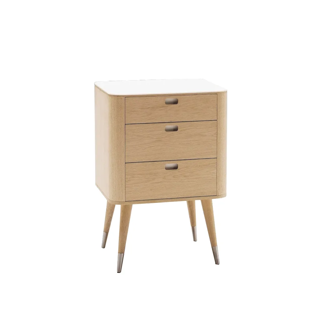 AK 2410 byrå, ek lack, corian topp, 3 lådor Naver Collection