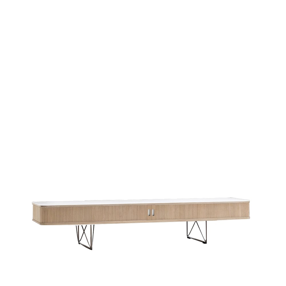 Naver Collection AK 2721 tv skåp ek vitolja, stålstativ, corian top