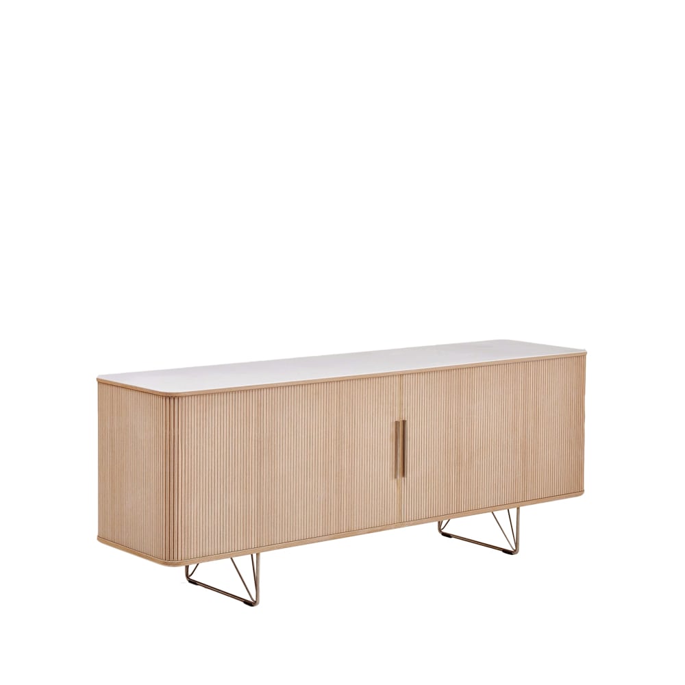 Naver Collection AK 2730 skänk ek vitolja, corian top, stålstativ