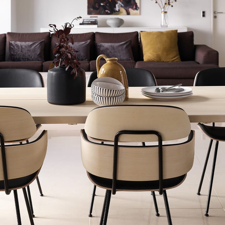 Midas GM 576 karmstol, Svart läder select-oljad ek Naver Collection