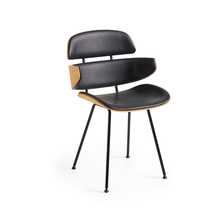 Midas GM 576 karmstol, Svart läder select-oljad ek Naver Collection
