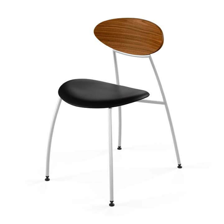 Stone GM 666 stol - svart, olj. valnöt, rostfr. stål/select läder - Naver Collection