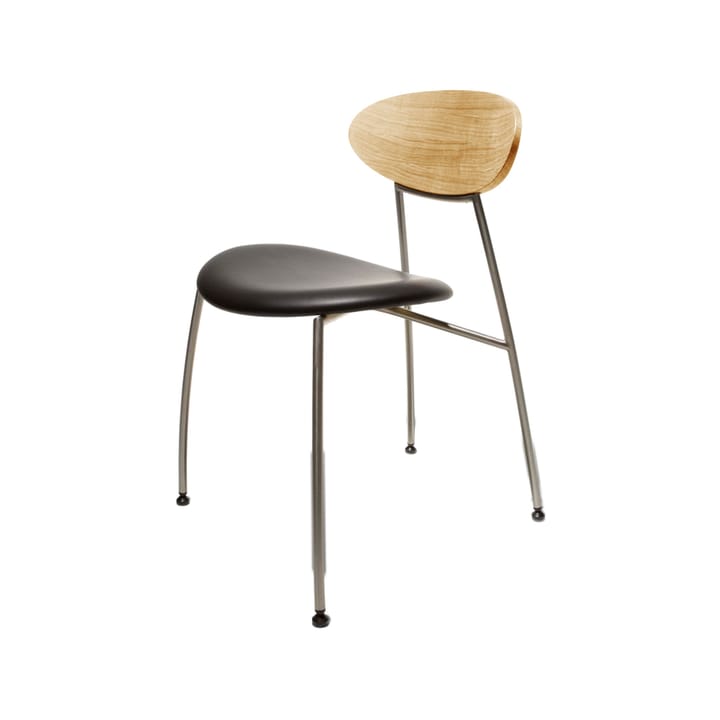 Stone GM 666 stol - svart, oljad ek, rostfritt stål/select läder - Naver Collection