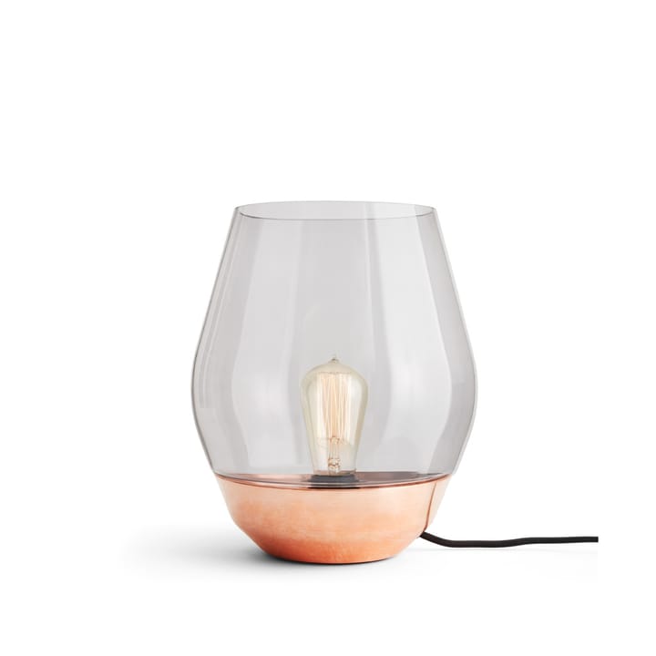Bowl bordslampa - raw copper, ljust rökfärgat glas - New Works