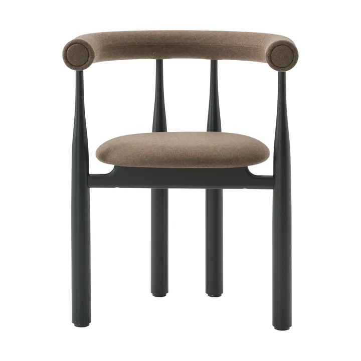 Bukowski karmstol klädd - Black, Wooly Plus 1008 - New Works